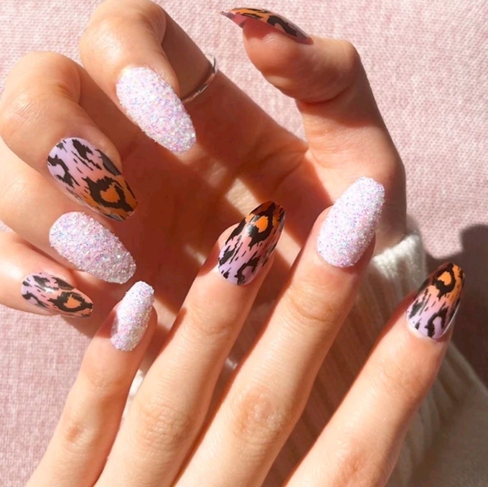 Animal Print/Glitter Press on nails
